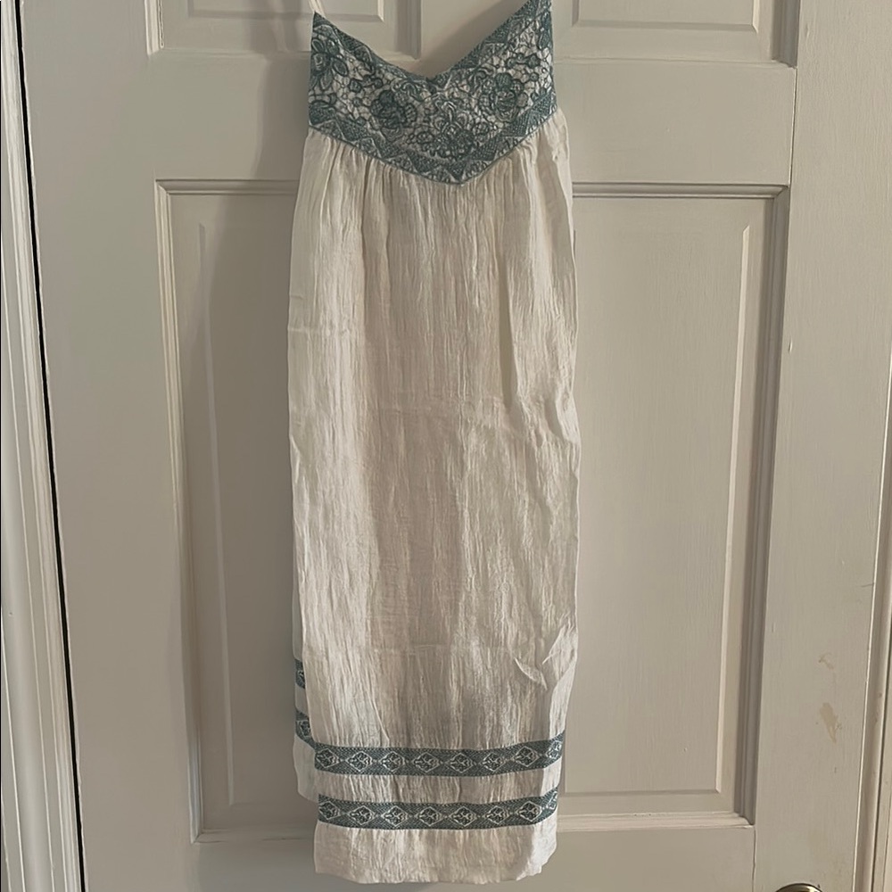 BCBGMaxAzria White and Blue Crossback  Sundress or Cover Ul